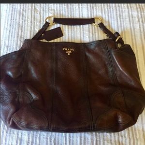 Prada brown/burgundy leather bag